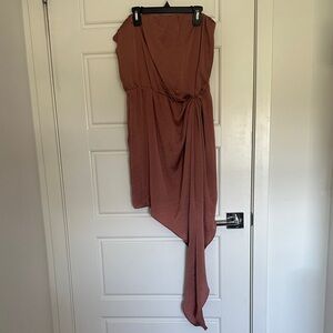 Express Asymmetrical Brown Dress